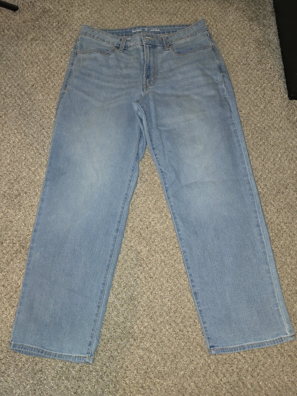 Old Navy Light Blue High Rise Wow Loose Wide Leg Jeans Size 12 Petite